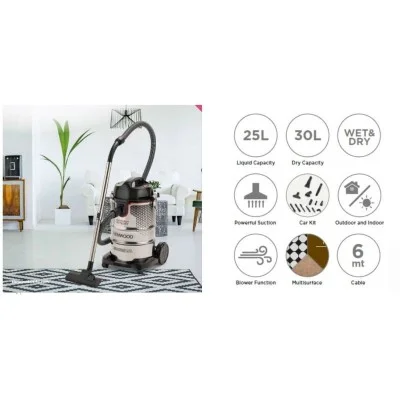 Kenwood 25L 1500W Wet & Dry Vacuum Cleaner - Silver/Black